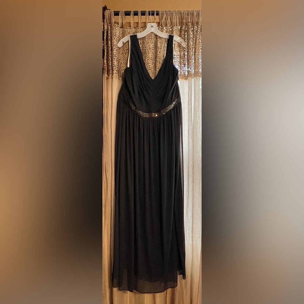 David’s Bridal  mesh V-neck tank w beading